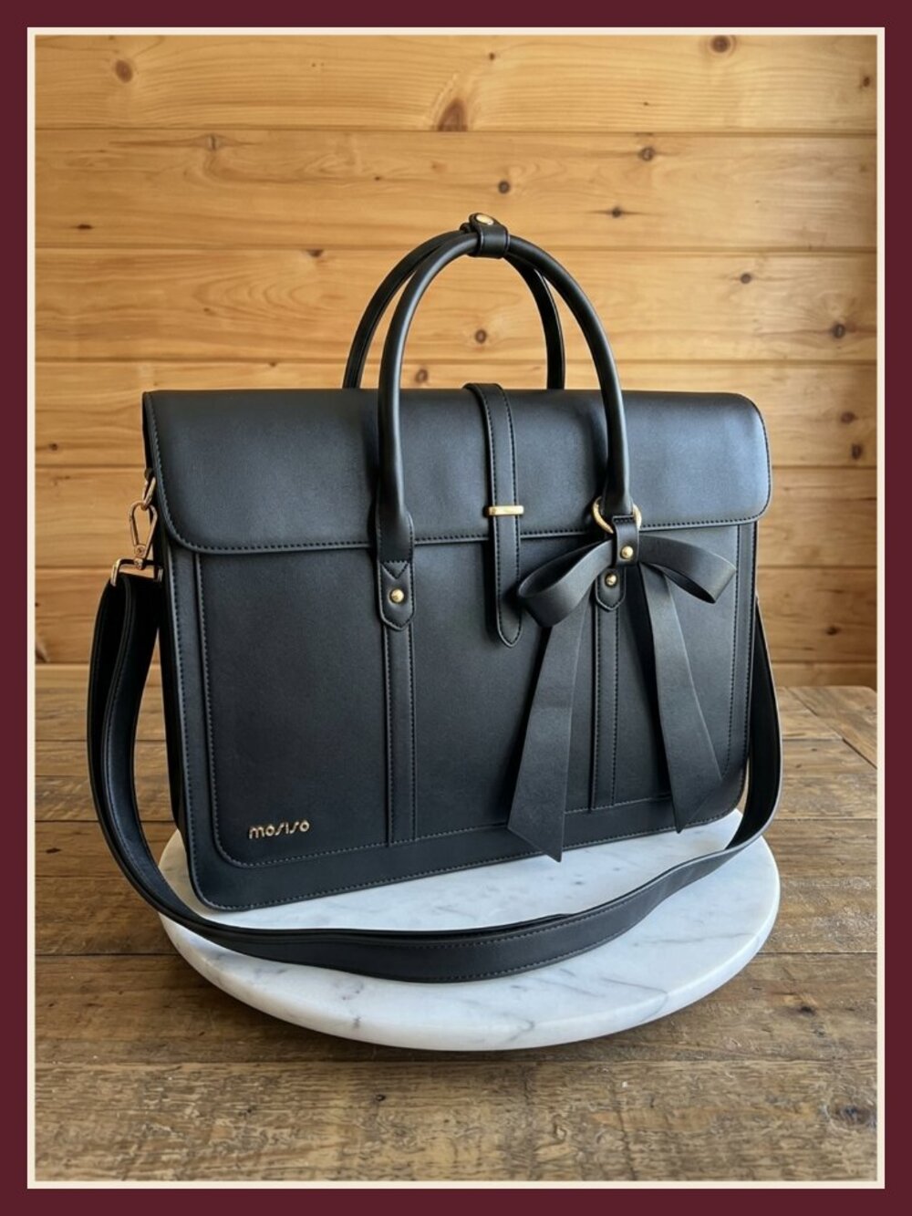 Women's PU Leather Laptop Backpack Convertible Shoulder Bag